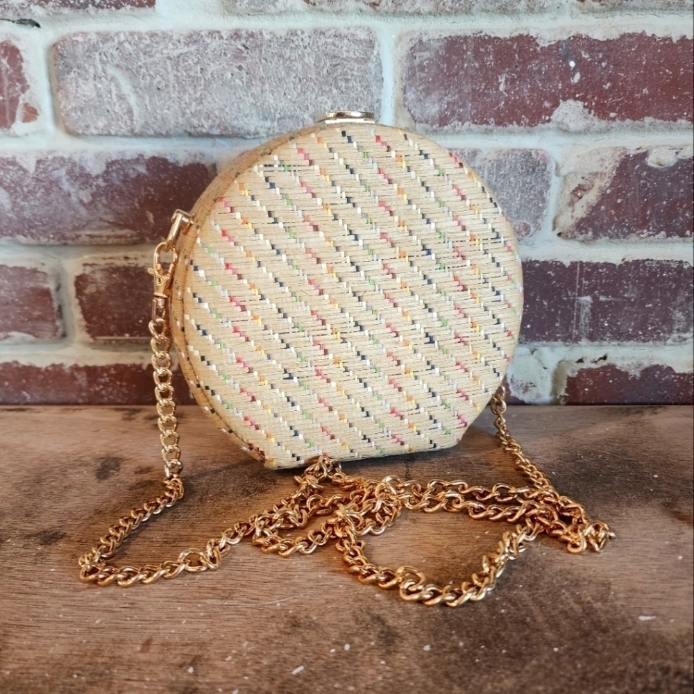 Rainbow Woven Scallop Canteen Bag